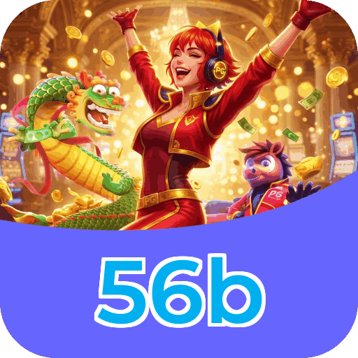Interface do aplicativo 56b mostrando jogos disponíveis no iOS e Android